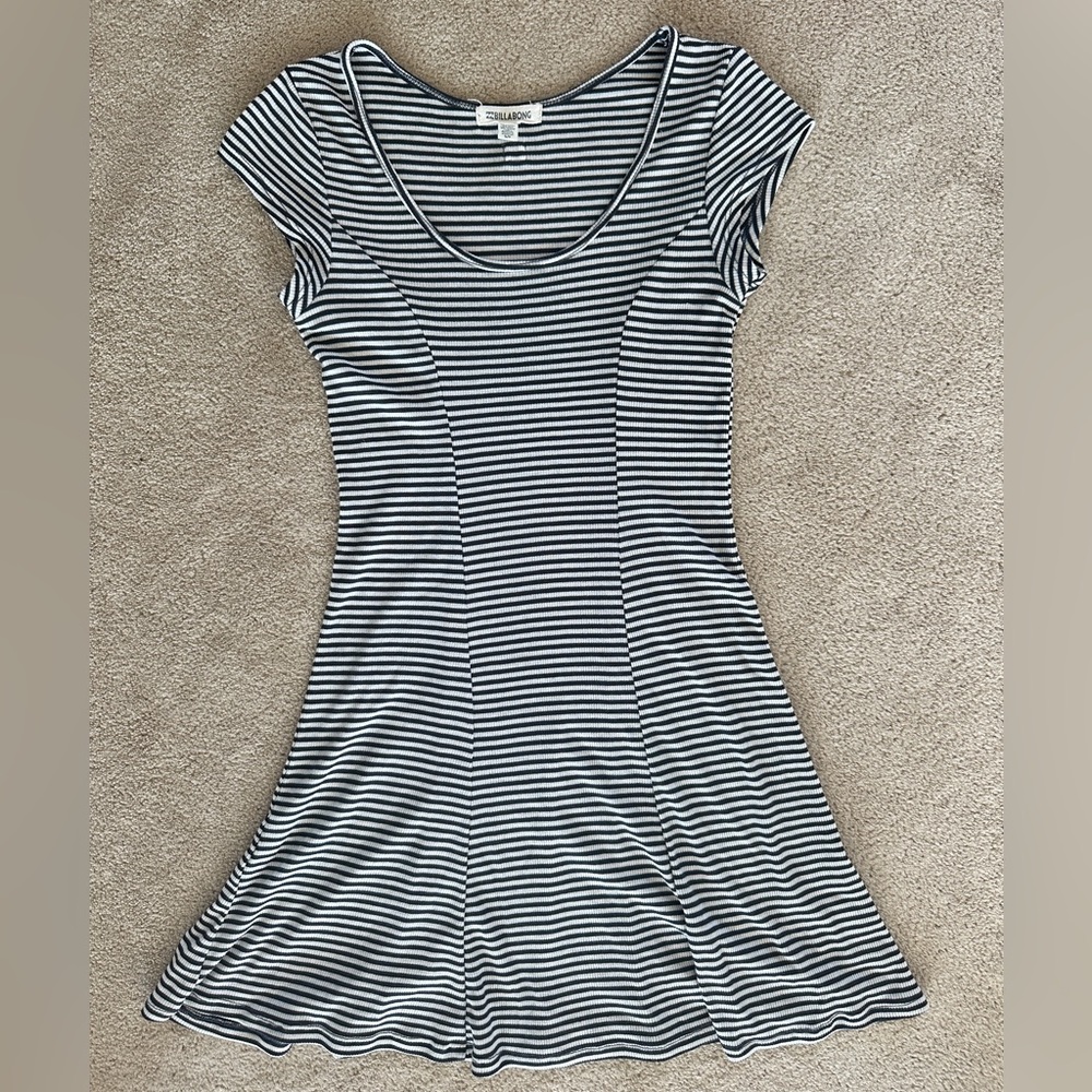 Billabong Black and White A-Line Mini Dress
